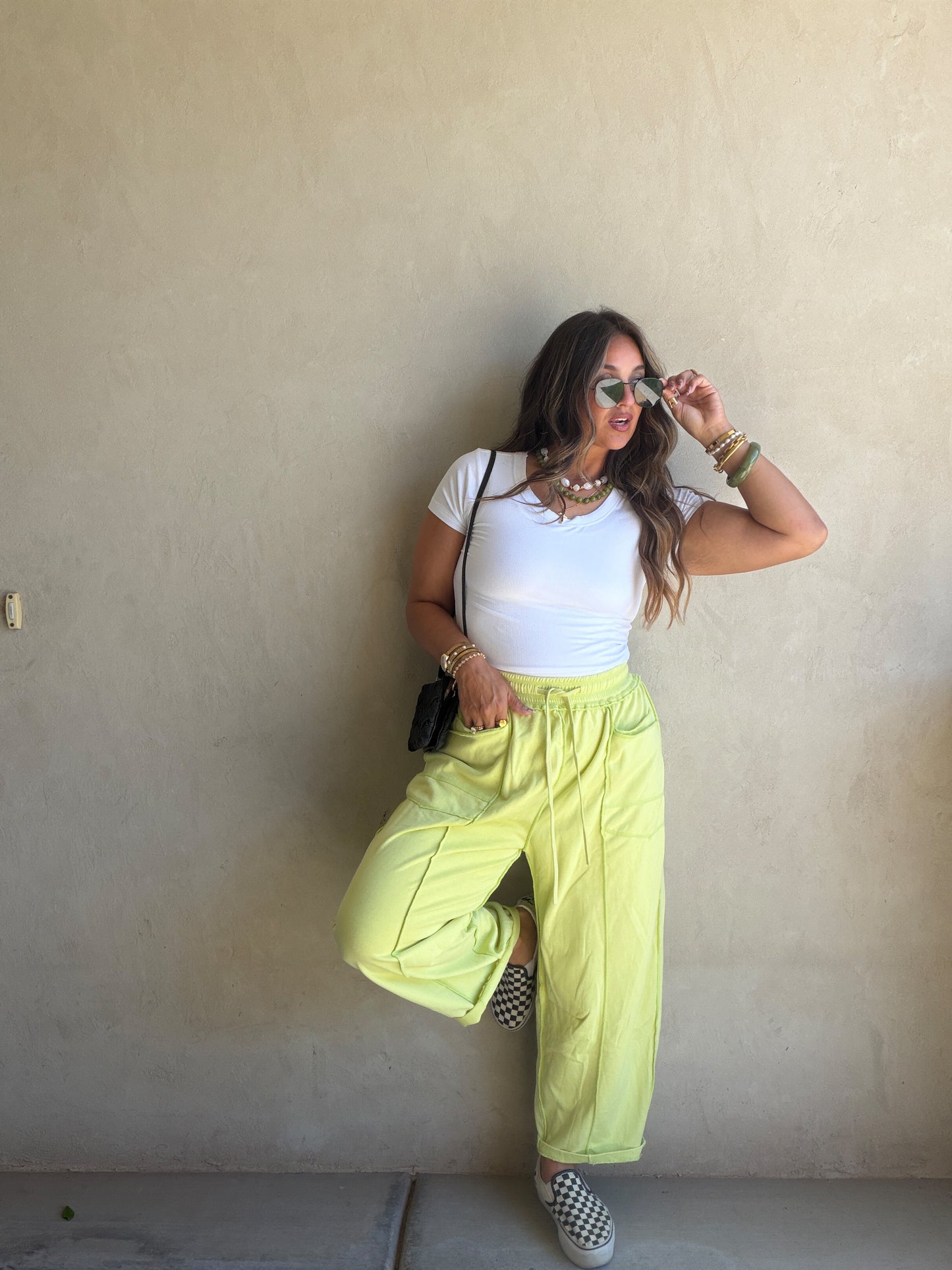 Heather Barrel Sweats in Citron