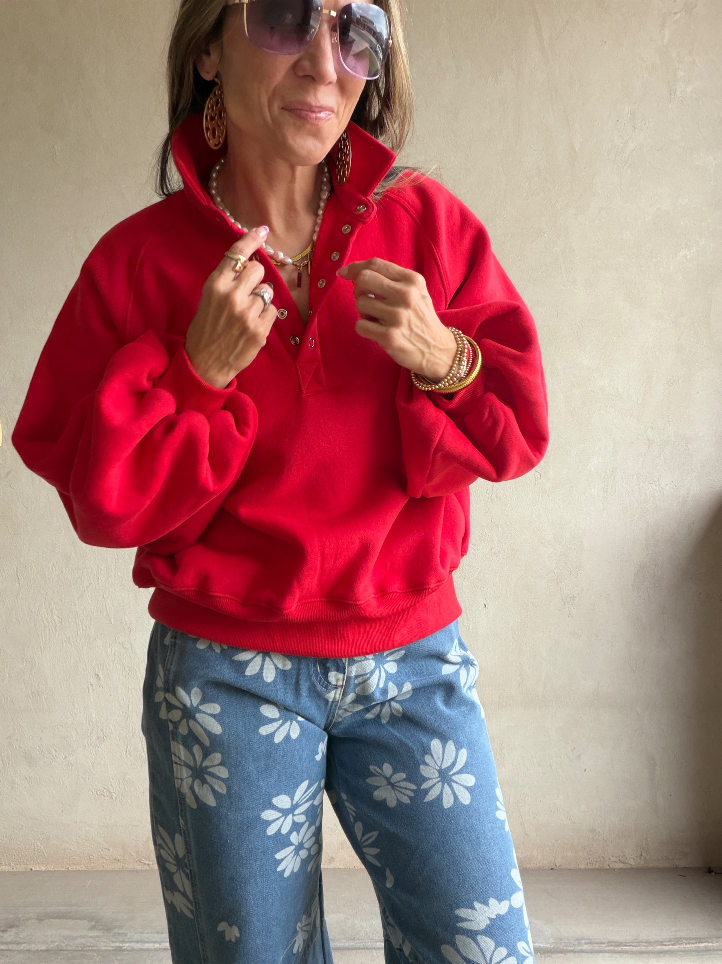 Kaylani Sweatshirt in Red