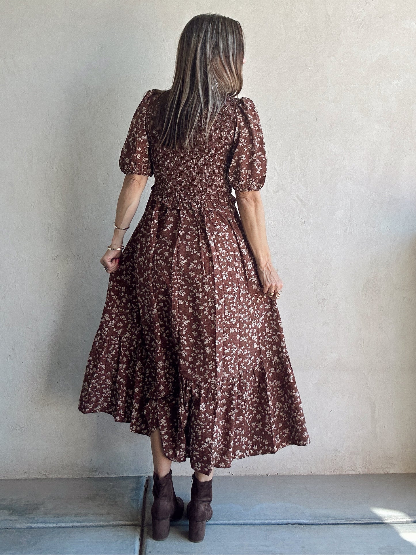 Raegan Dress in Brown