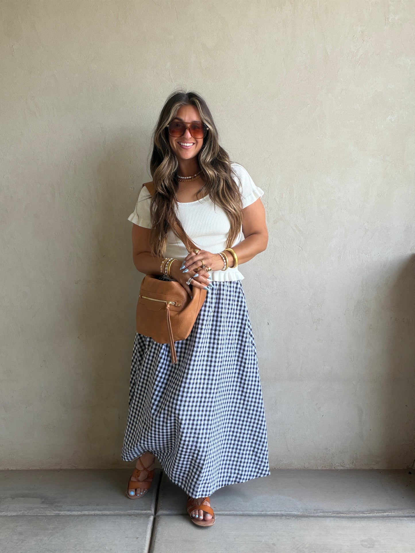 Gingham Skirt in Black & White