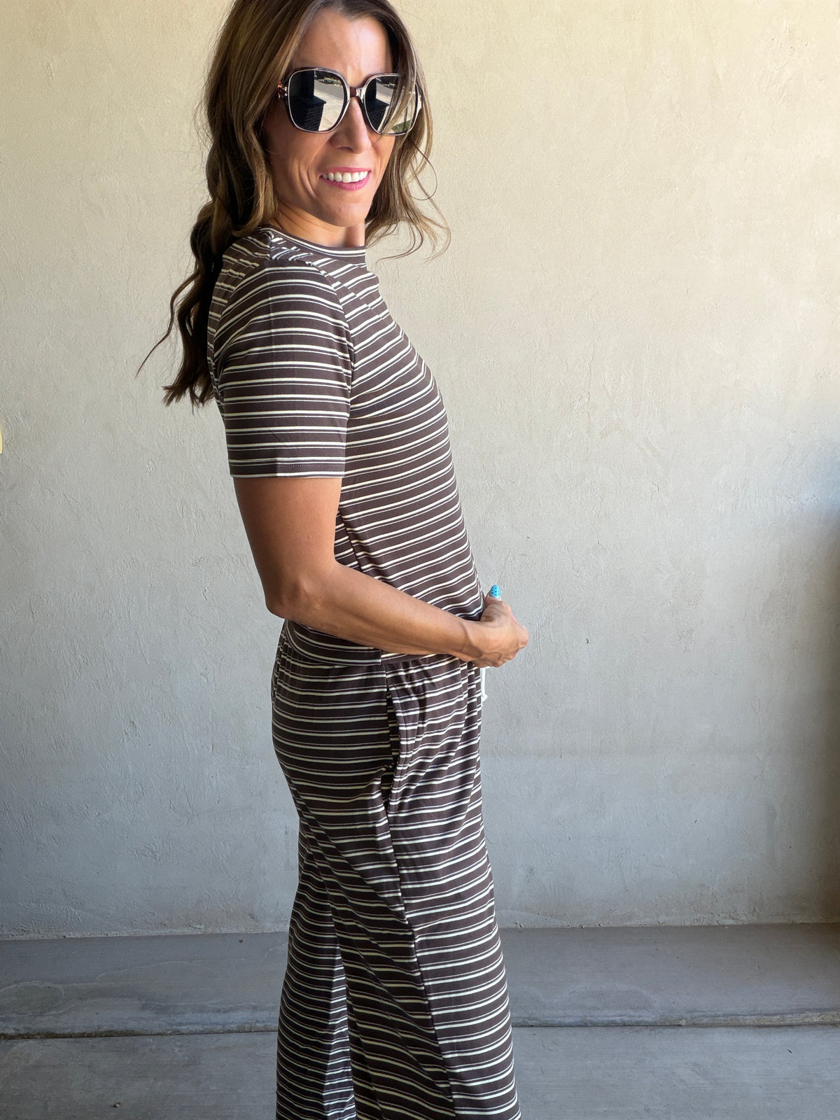 Jaclyn Butter Set in Chocolate Stripe