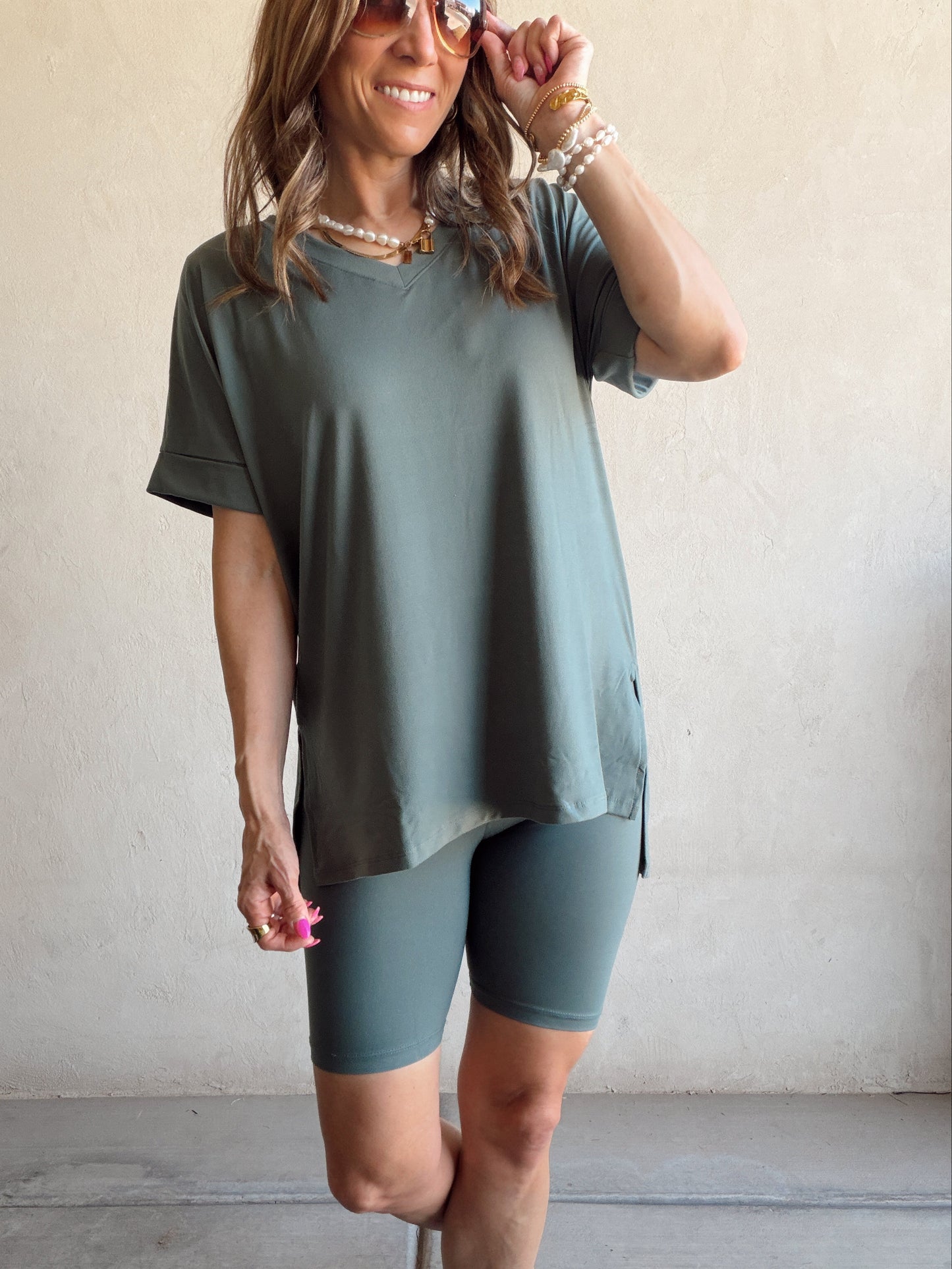 Jillian Heavenly Biker Set in Ash Jade