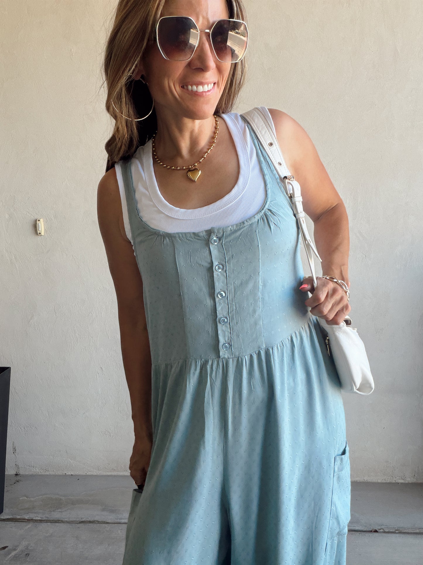 Millie Romper in Light Blue