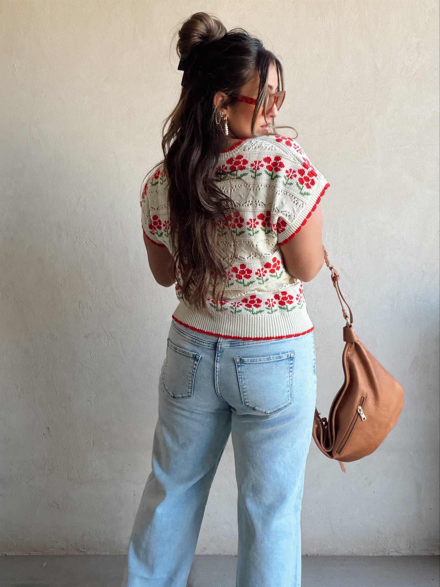 Kendall Floral Top in Cream Floral