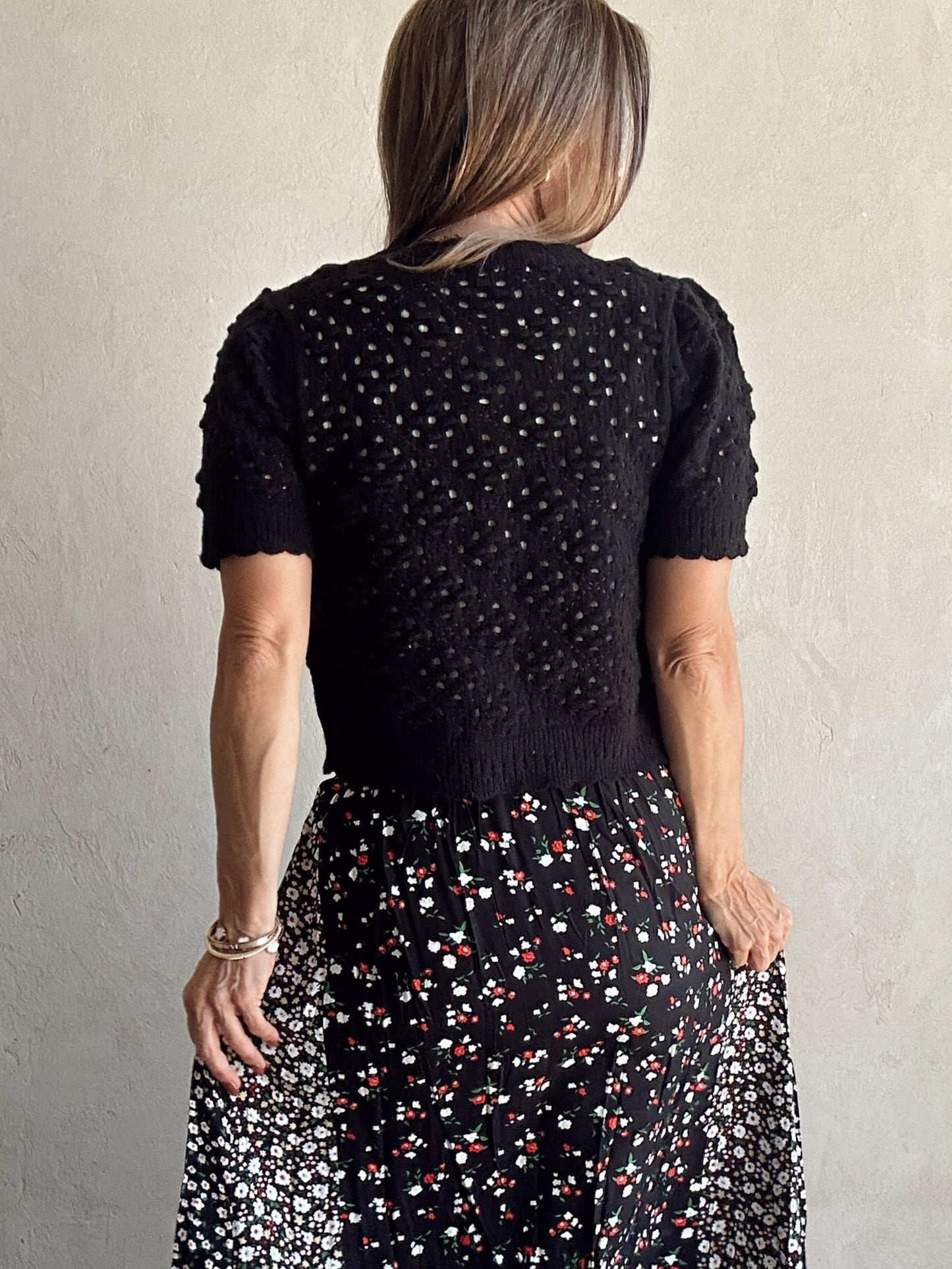 Randi Floral Skirt in Black