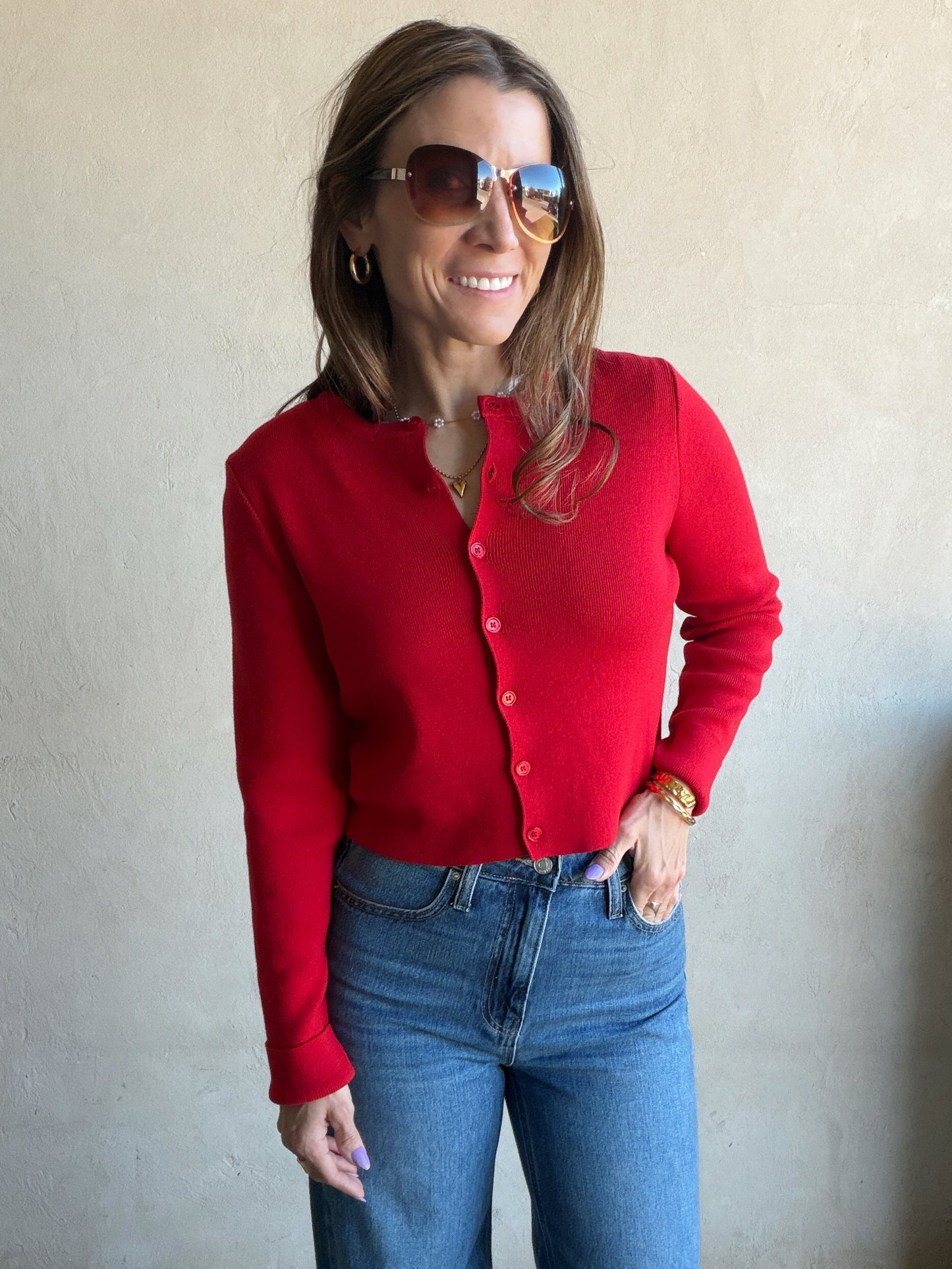 Charlotte Cardigan in Red