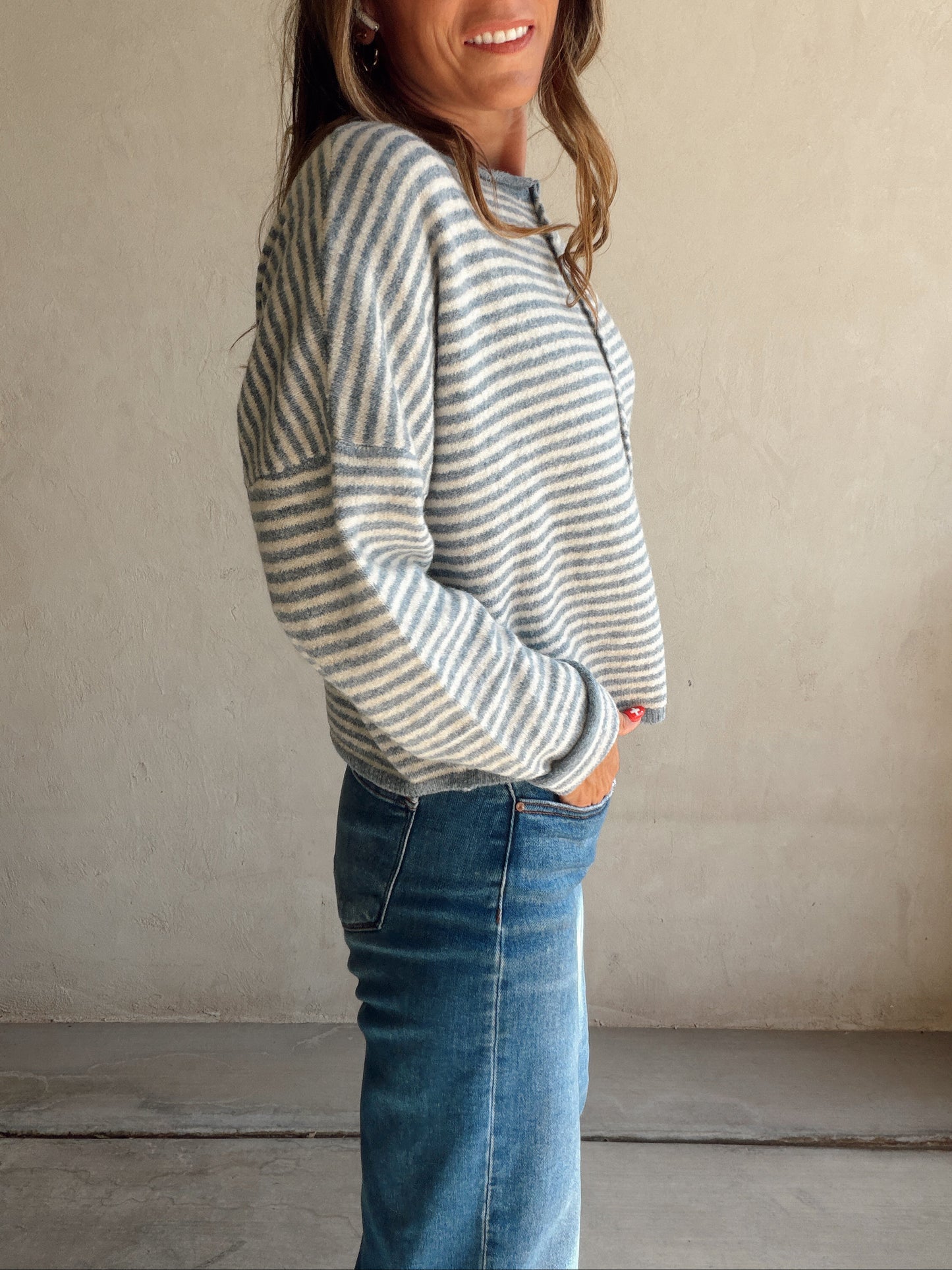 Bridget Cardigan in Dusty Blue