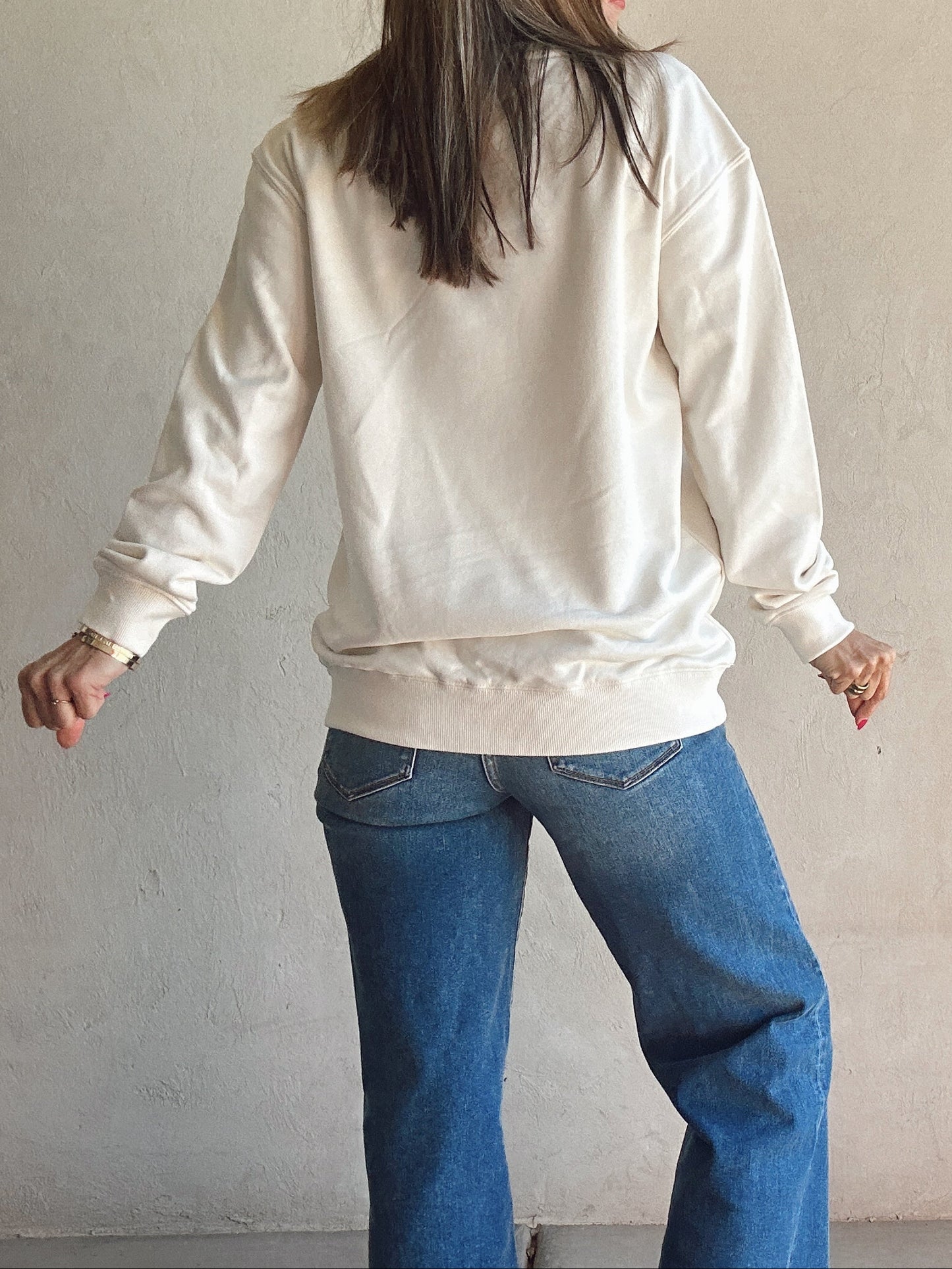 I've Been Niceish Santa Sweatshirt in Cream