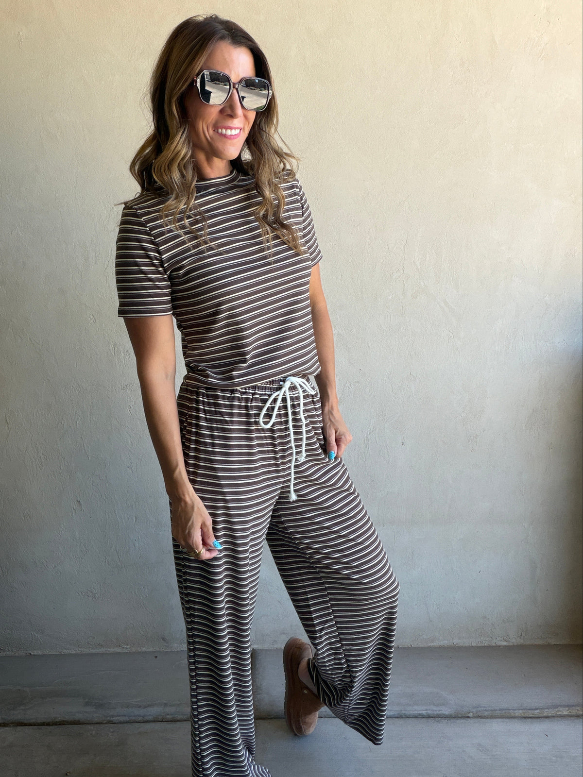 Jaclyn Butter Set in Chocolate Stripe