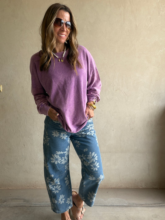 Tia Lightweight Sweatshirt in Purple