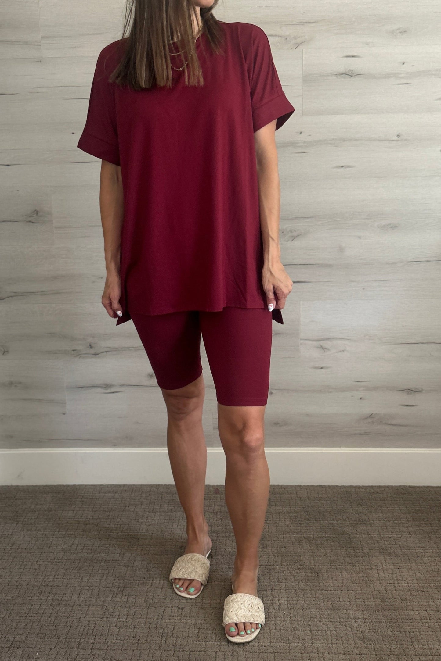 Comfy Cruising Biker Set in Cabernet