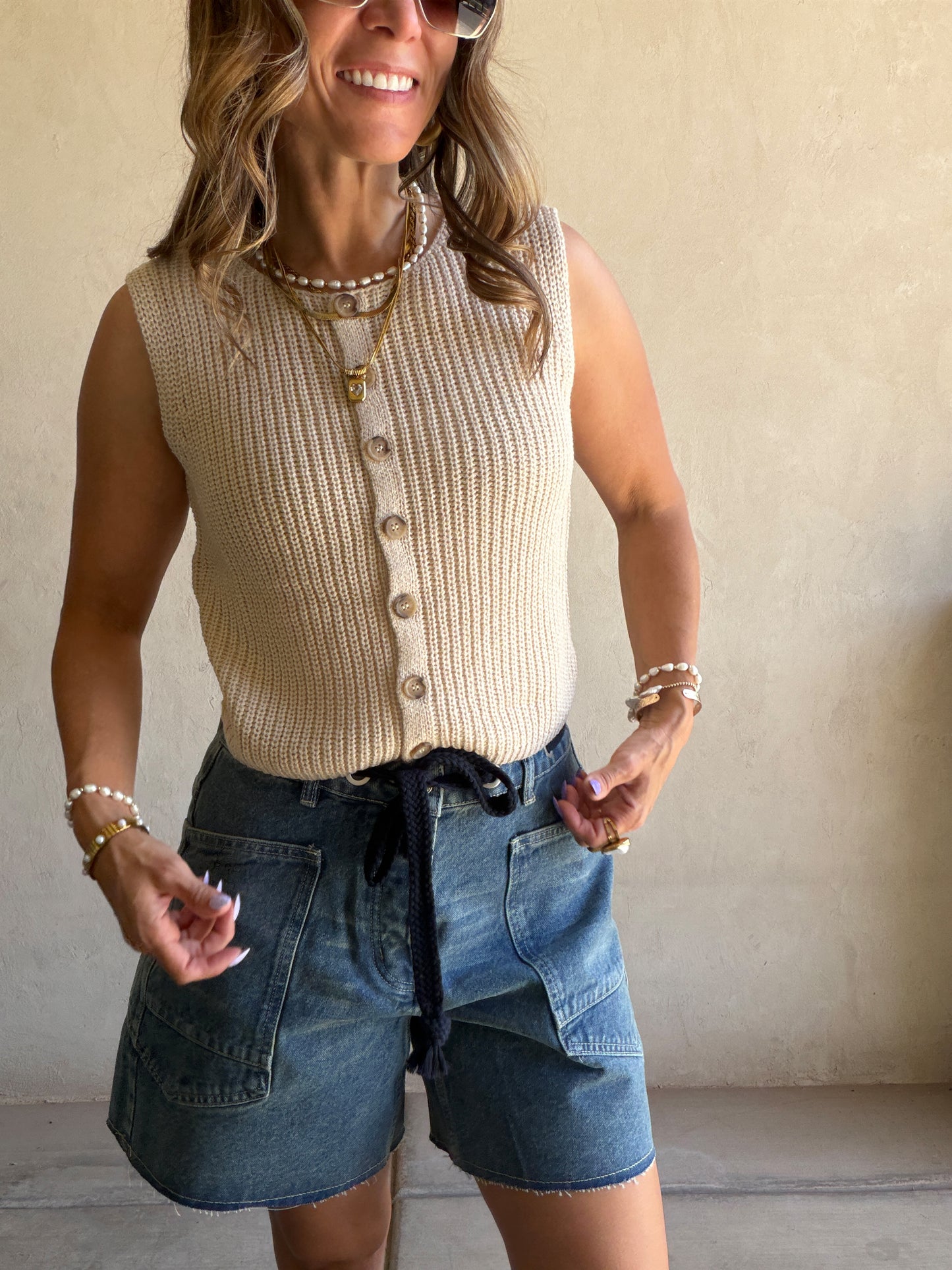 Liz Vest in Tan