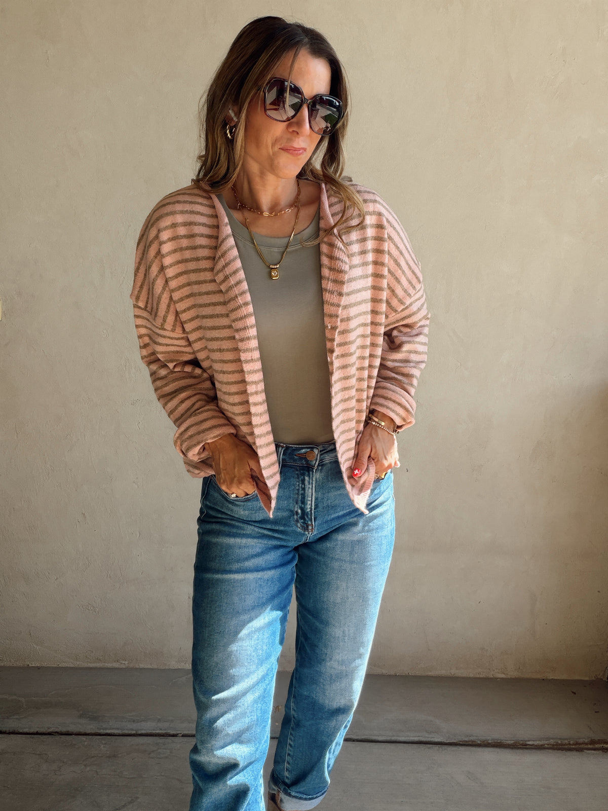 Bridget Cardigan in Dusty Pink