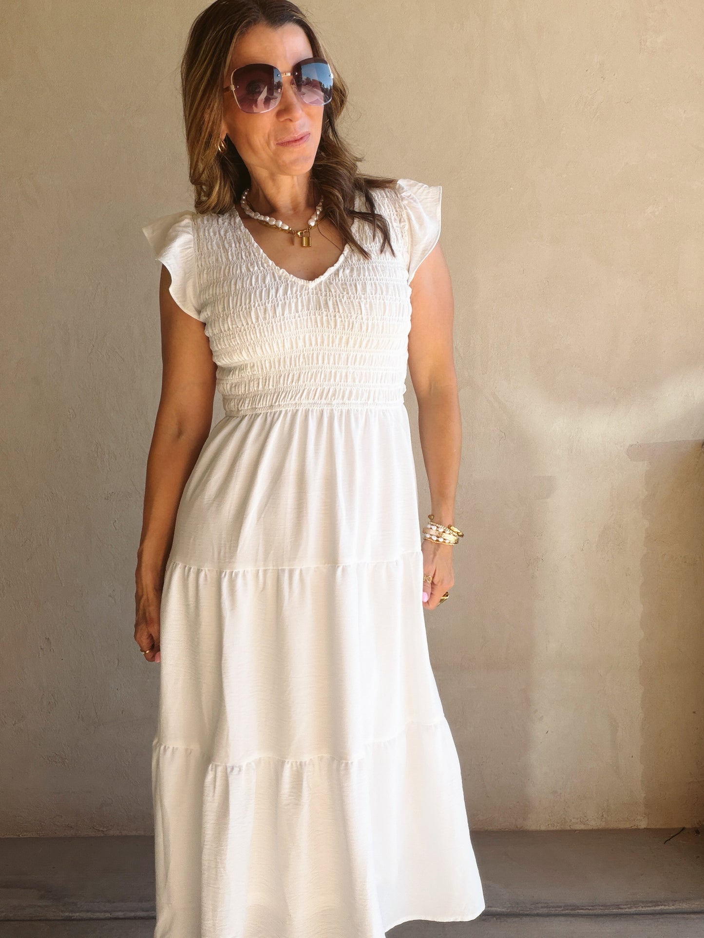 Emma Dress in White