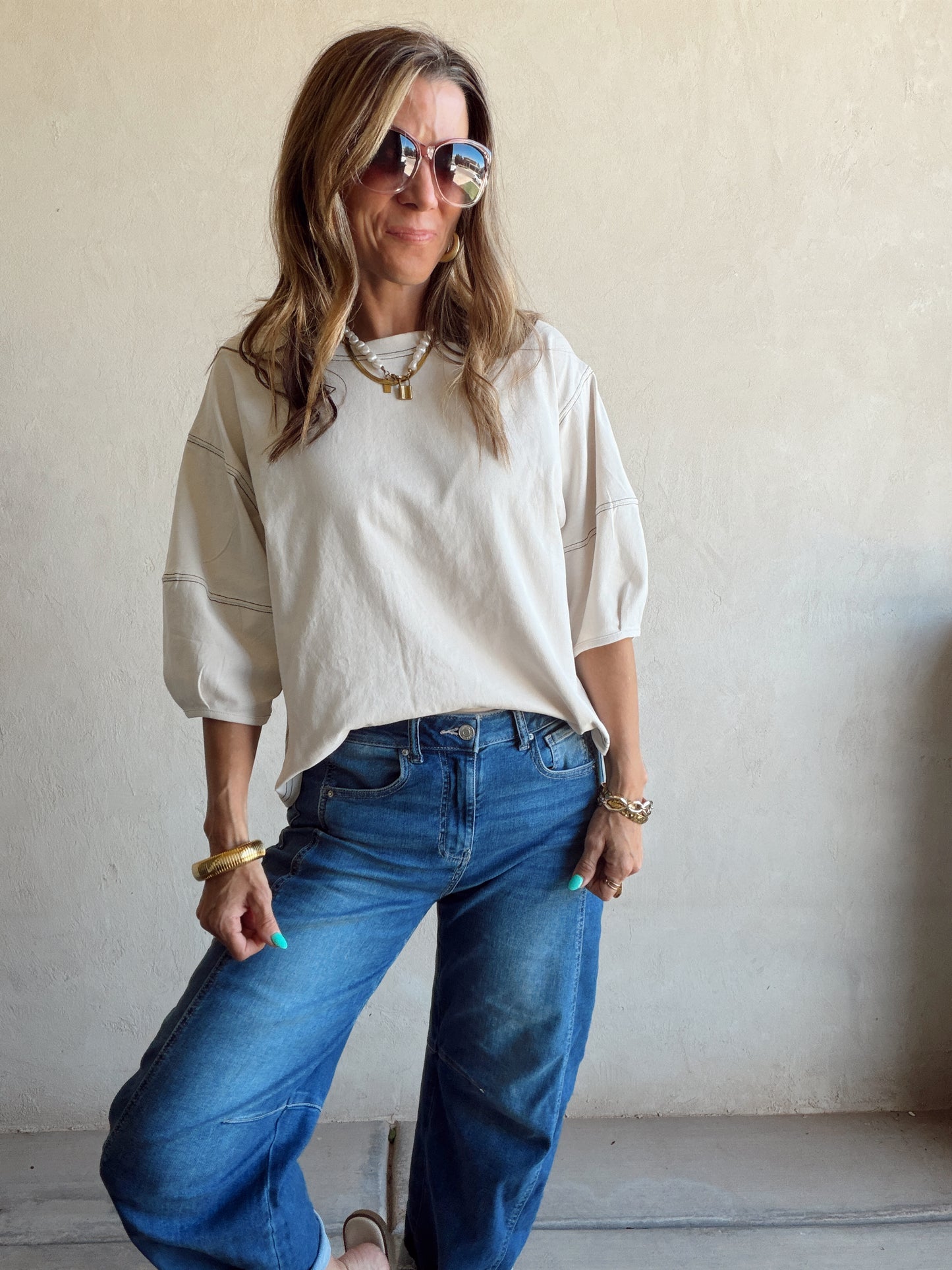 Jenelle Top in Sand Beige