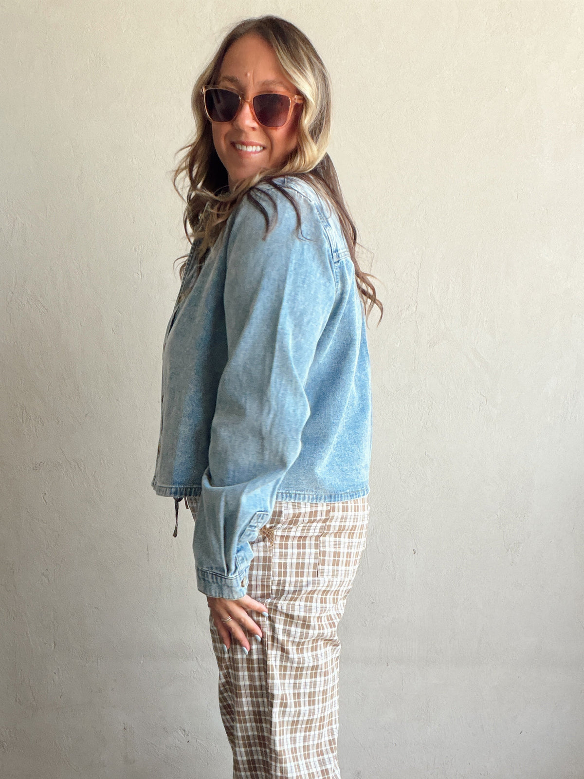 Trina Collared Denim Top