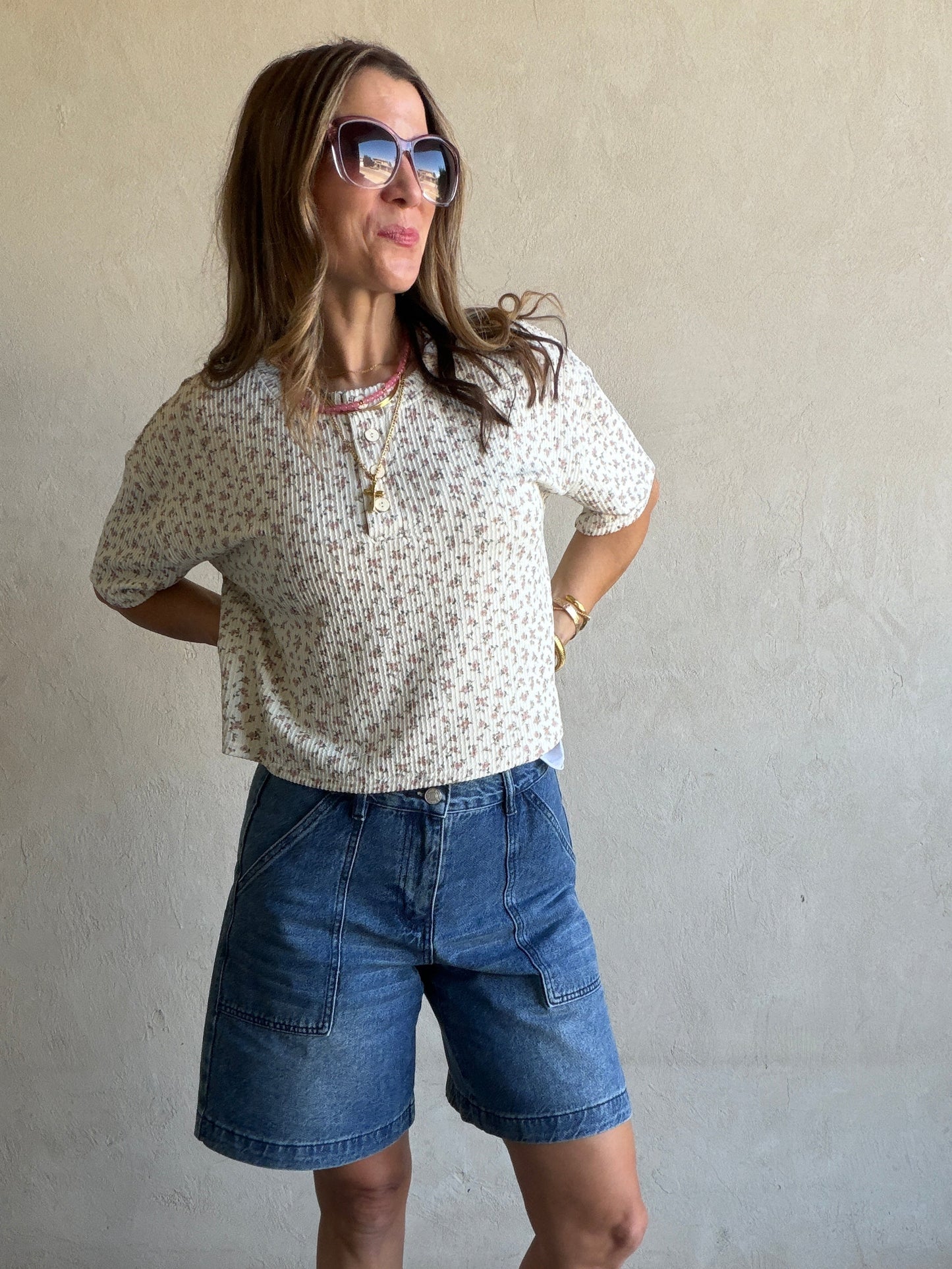 Jade Bermuda Shorts in Dark Denim