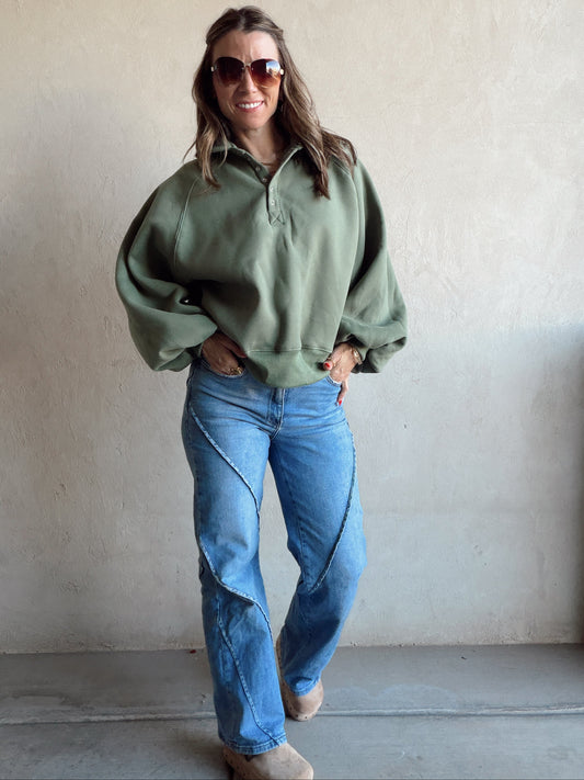 Kaylani Sweatshirt in Olive