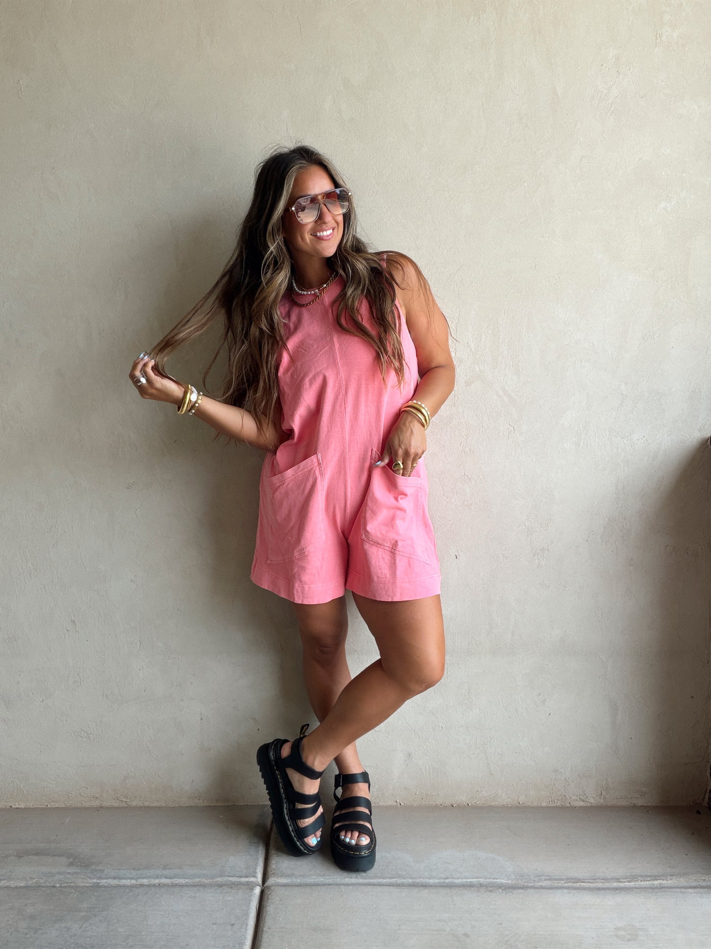 Lynae Romper in Pink