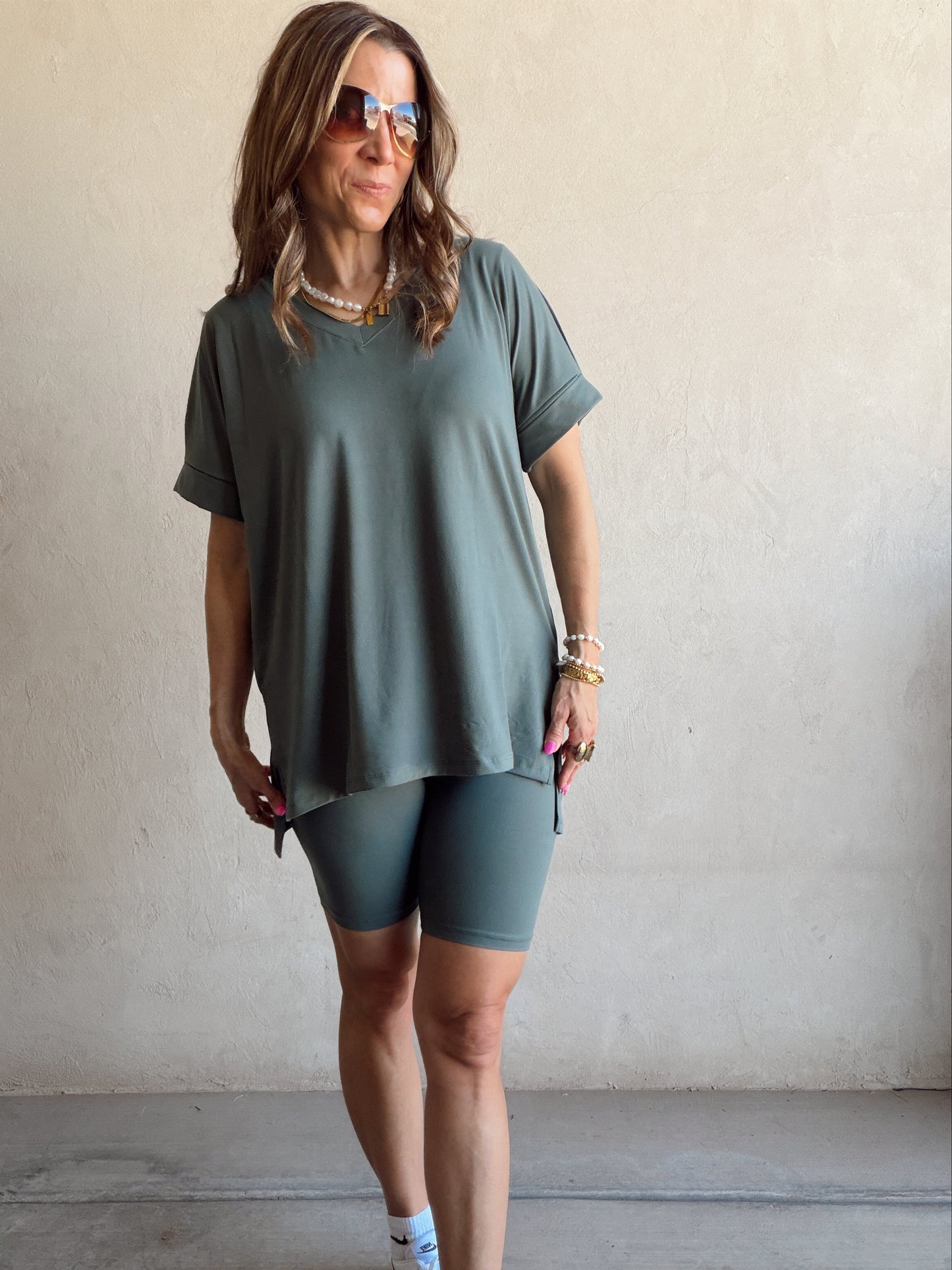 Jillian Heavenly Biker Set in Ash Jade