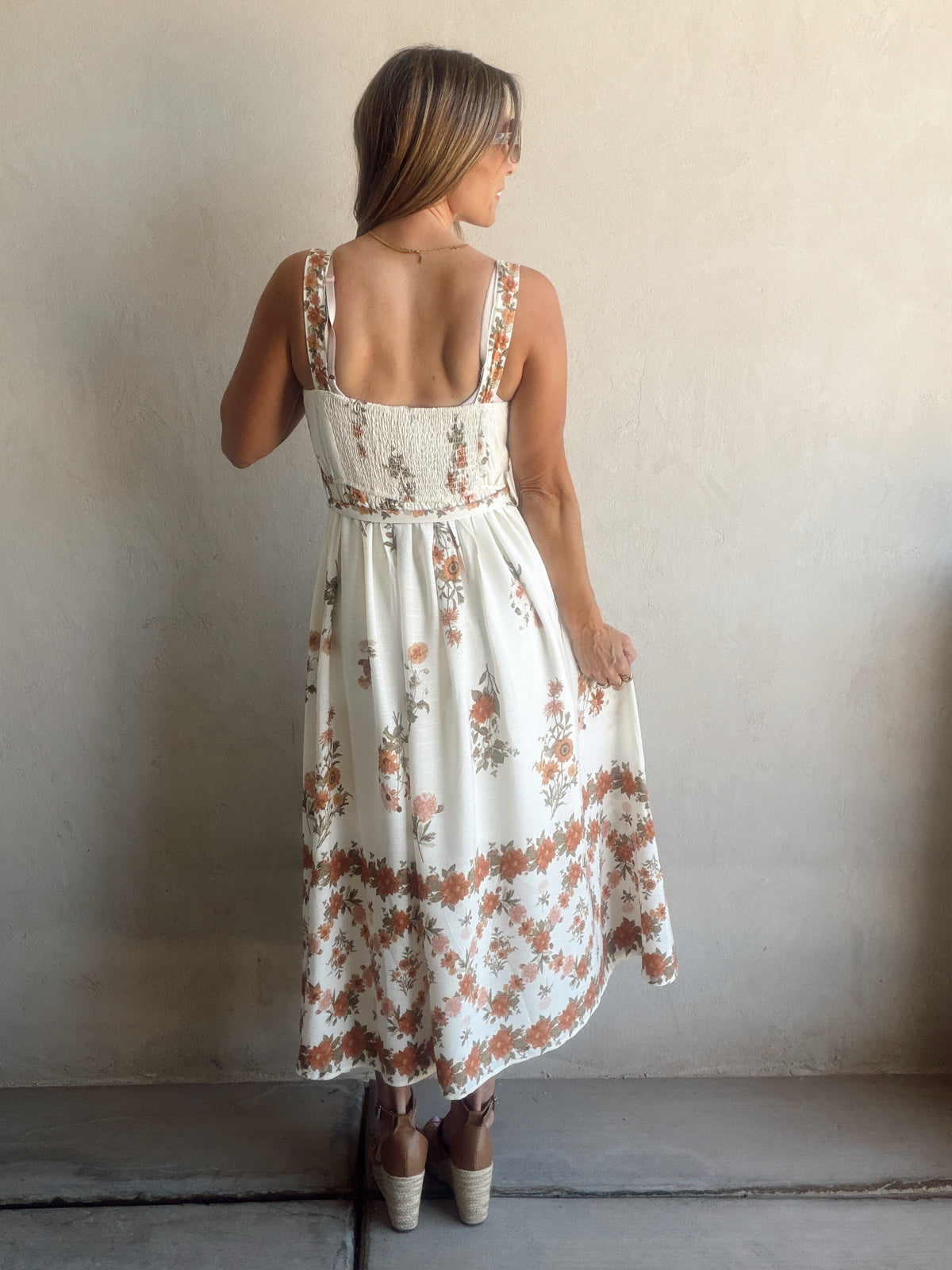 Emmie Floral Dress in Fall Cream
