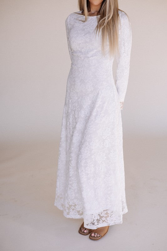 Kailyn Fitted Lace Temple Dress