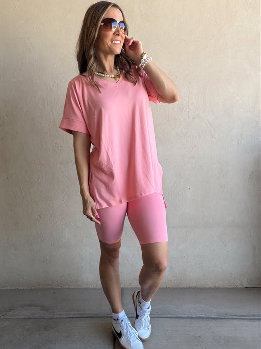 Jillian Heavenly Biker Set in Pink