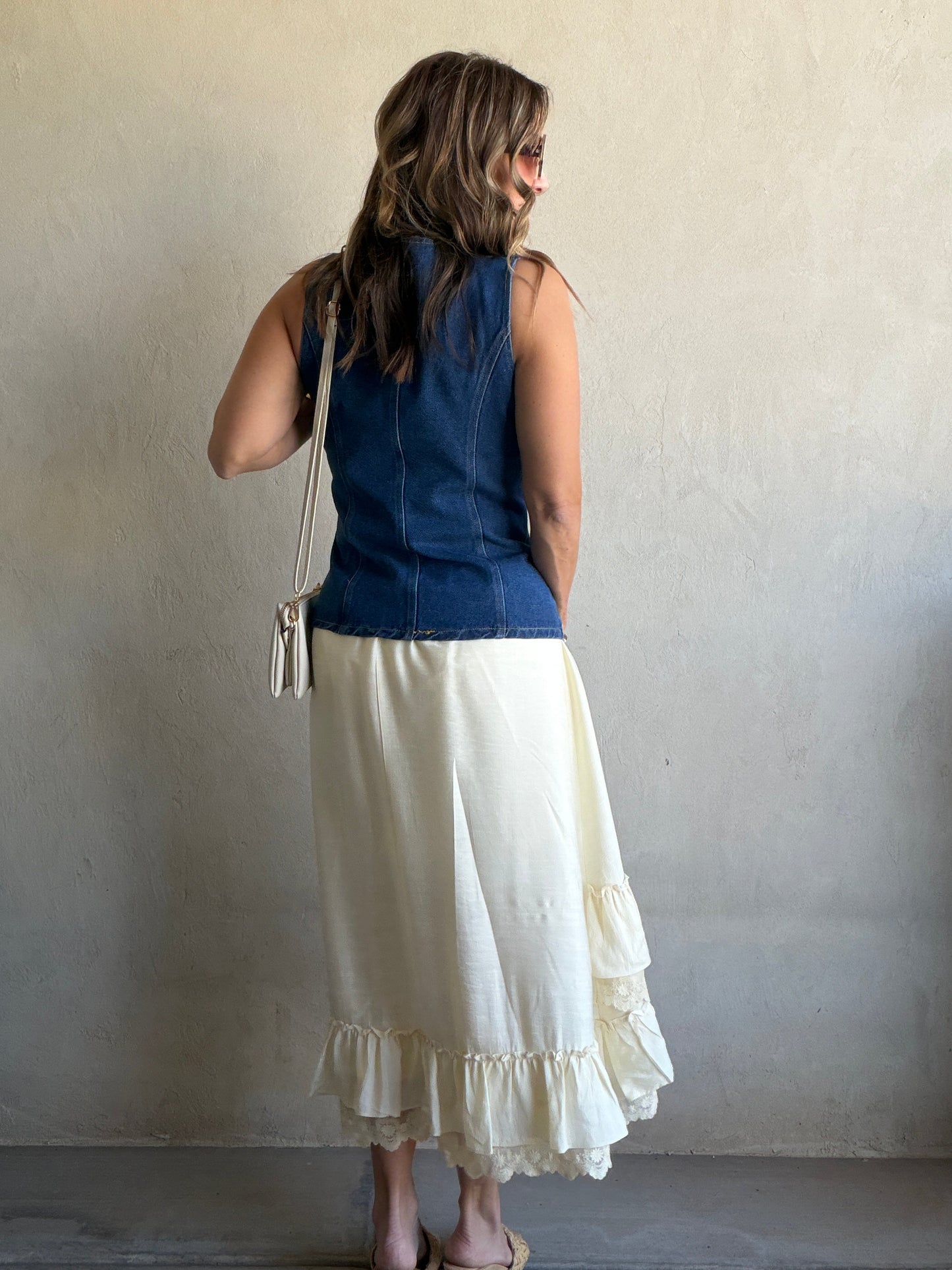 Nat Vest in Dark Denim