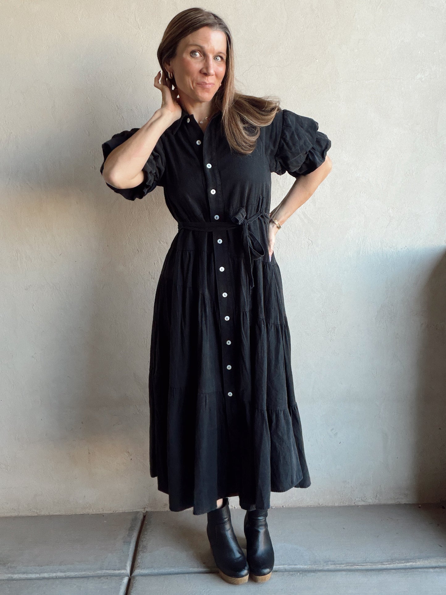 Brookie Maxi in Mineral Washed Black