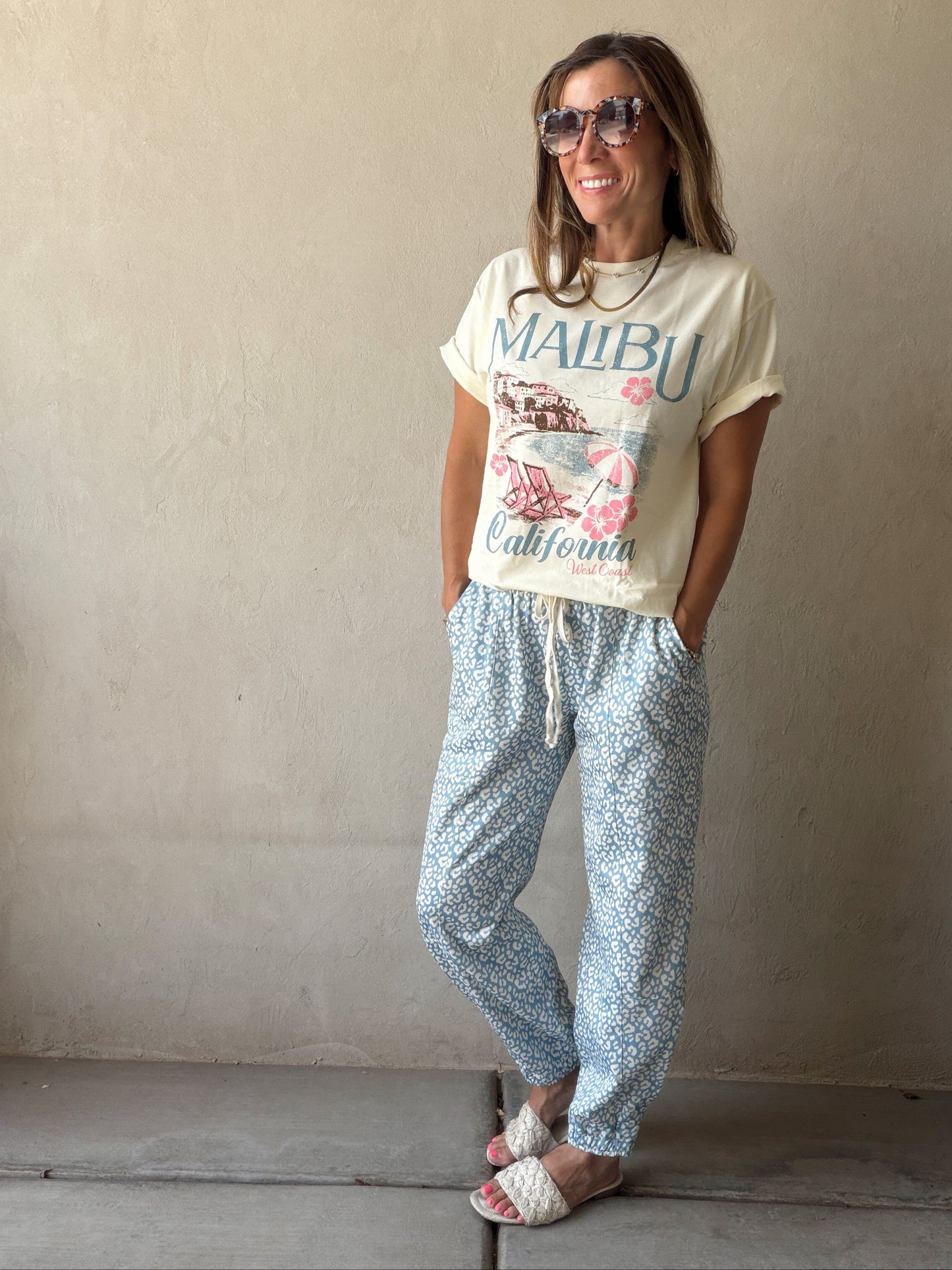 Mallory Pants in Blue & White