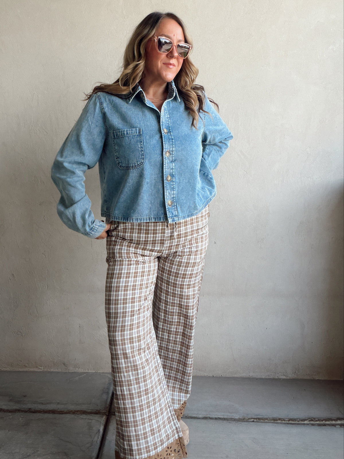 Trina Collared Denim Top