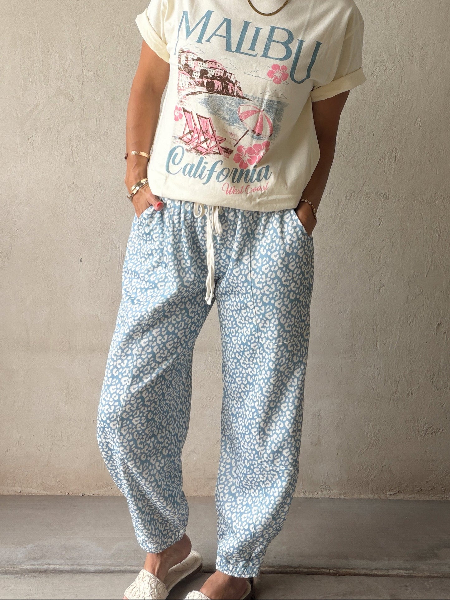 Mallory Pants in Blue & White