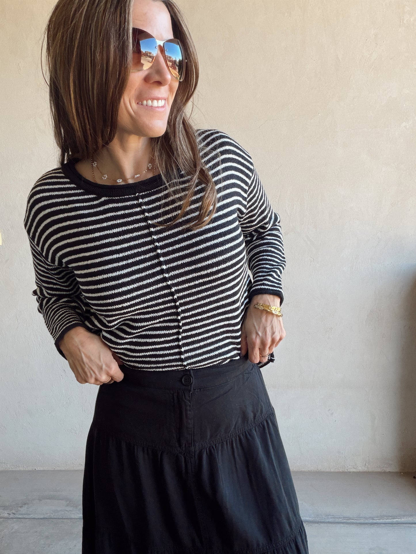 Bella Tiered Skirt in Black