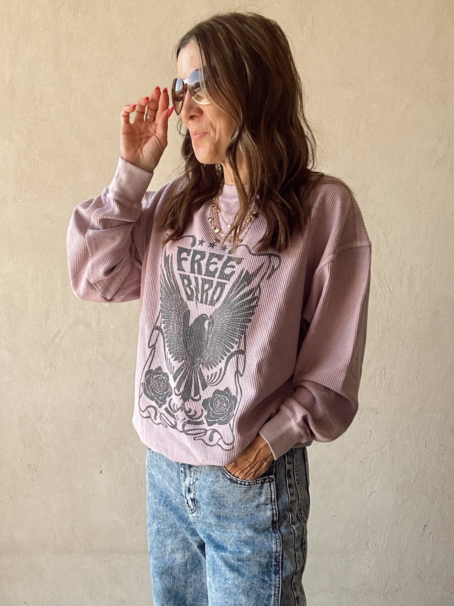 Vintage Free Bird Sweatshirt in Lilac