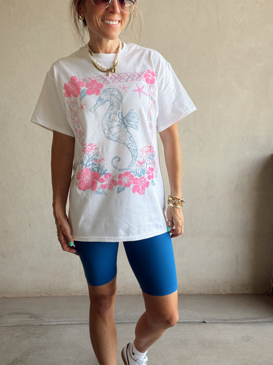 Seahorse Tee in White