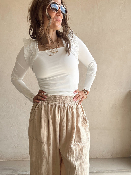 Ashley Square Neck Top in White