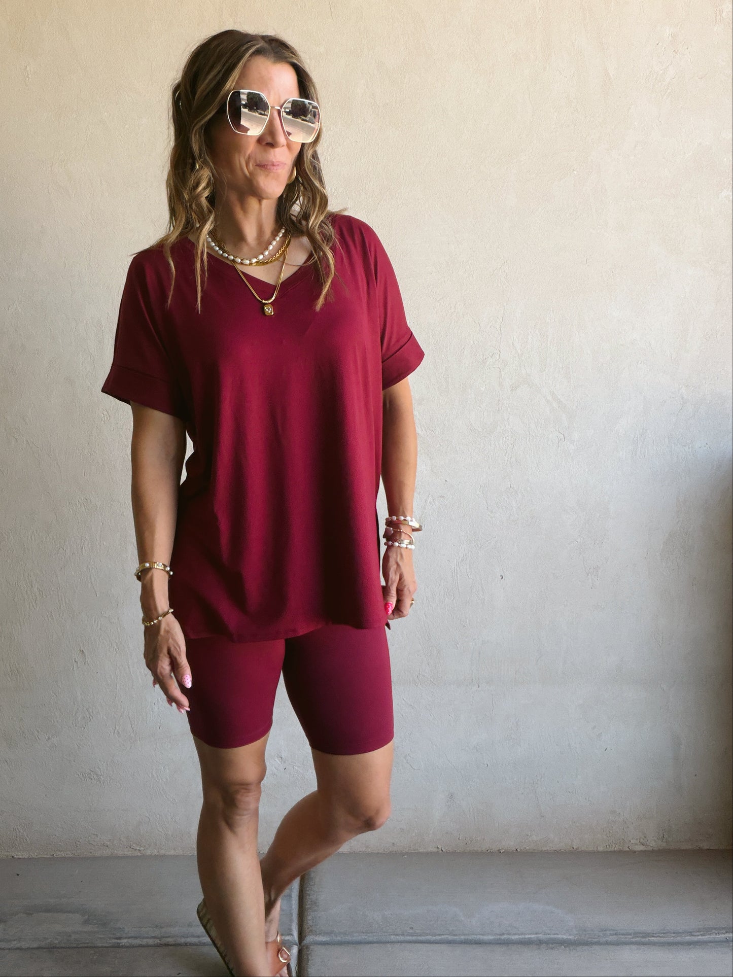 Jillian Heavenly Biker Set in Cabernet