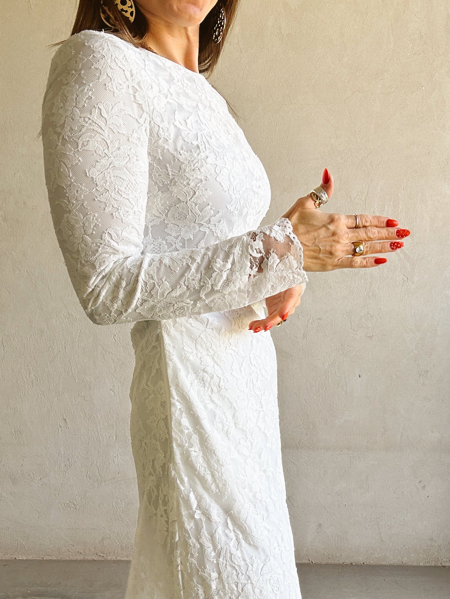 Kaylin Lace Dress in White