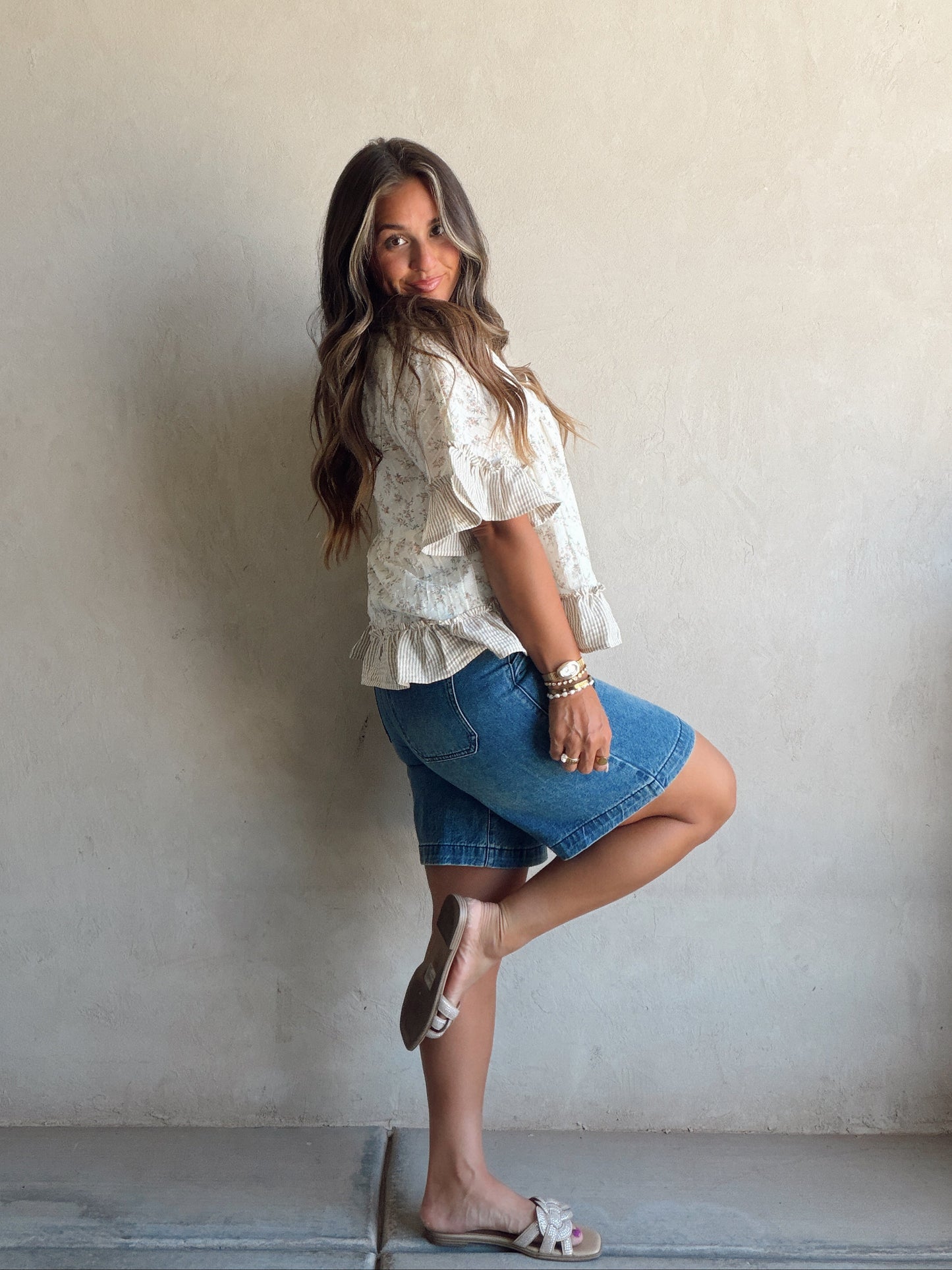 Hazel Ruffle Boho Top