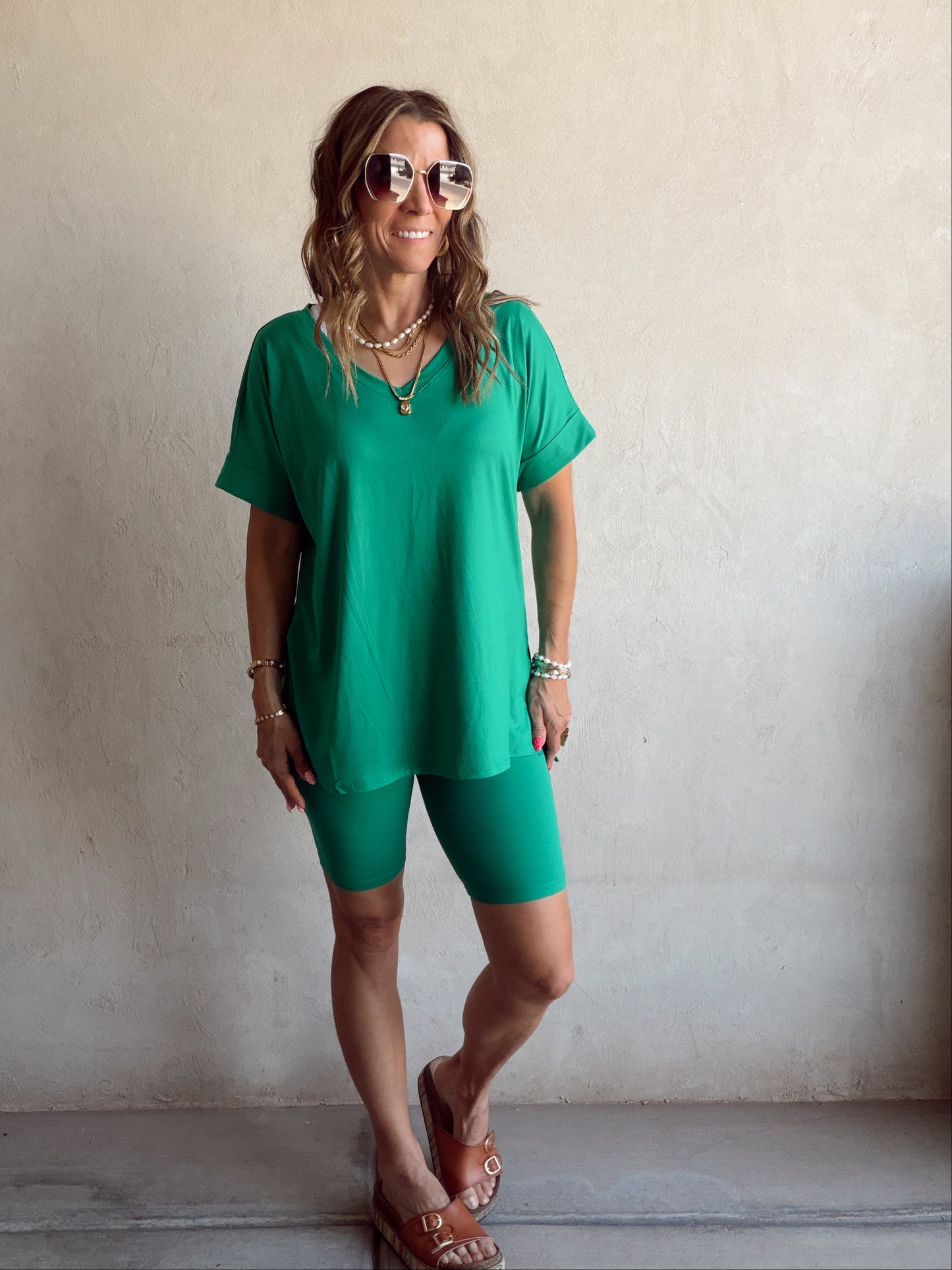 Jillian Heavenly Biker Set in Kelly Green