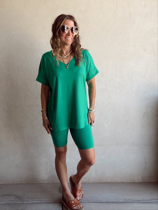 Jillian Heavenly Biker Set in Kelly Green