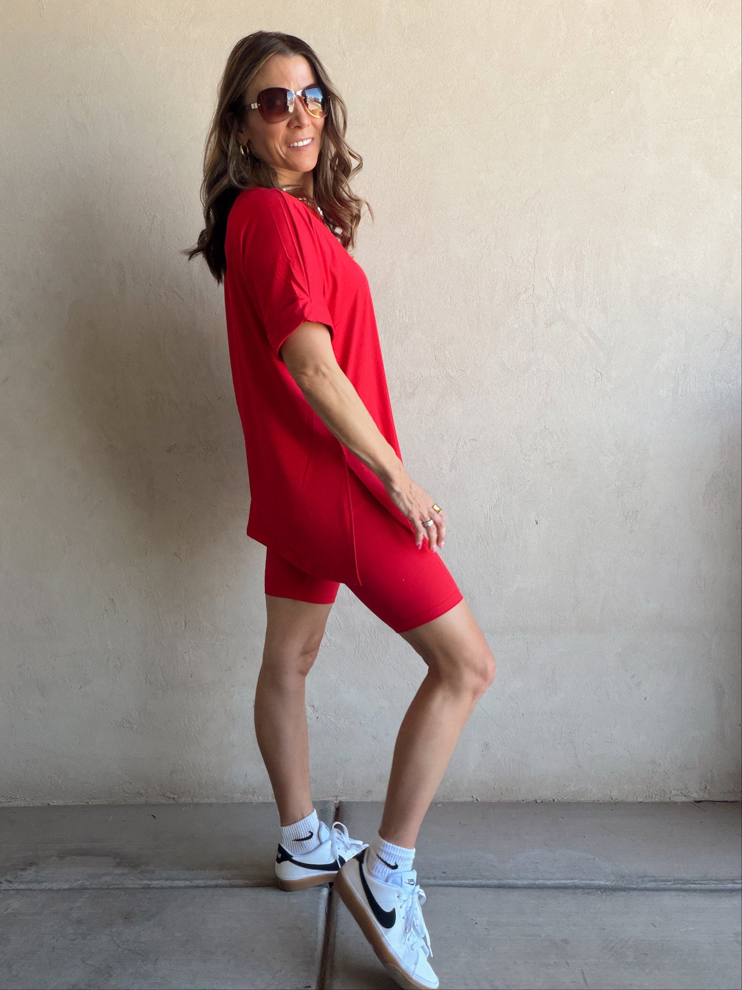 Jillian Heavenly Biker Set in Red