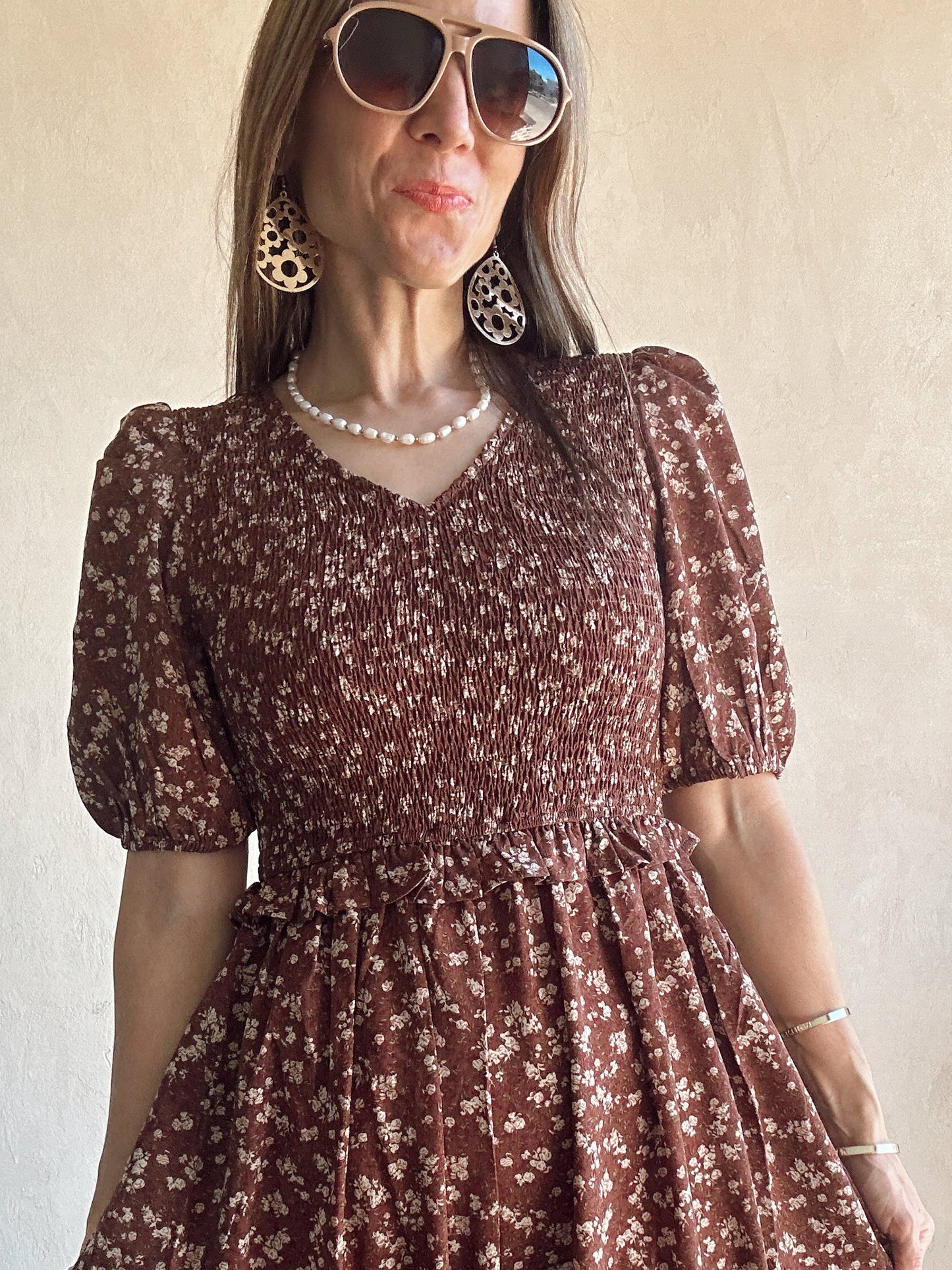 Raegan Dress in Brown