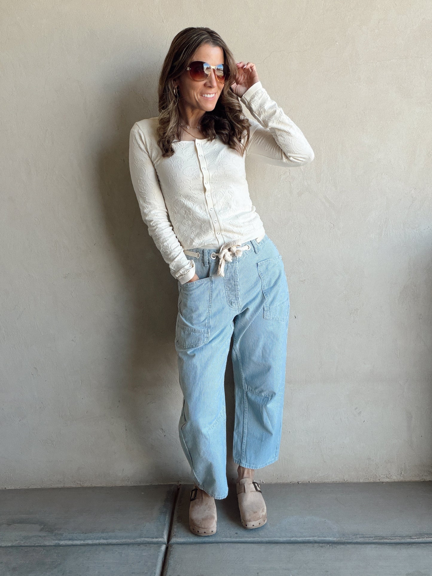 Georgia Striped Barrel Drawstring Pants