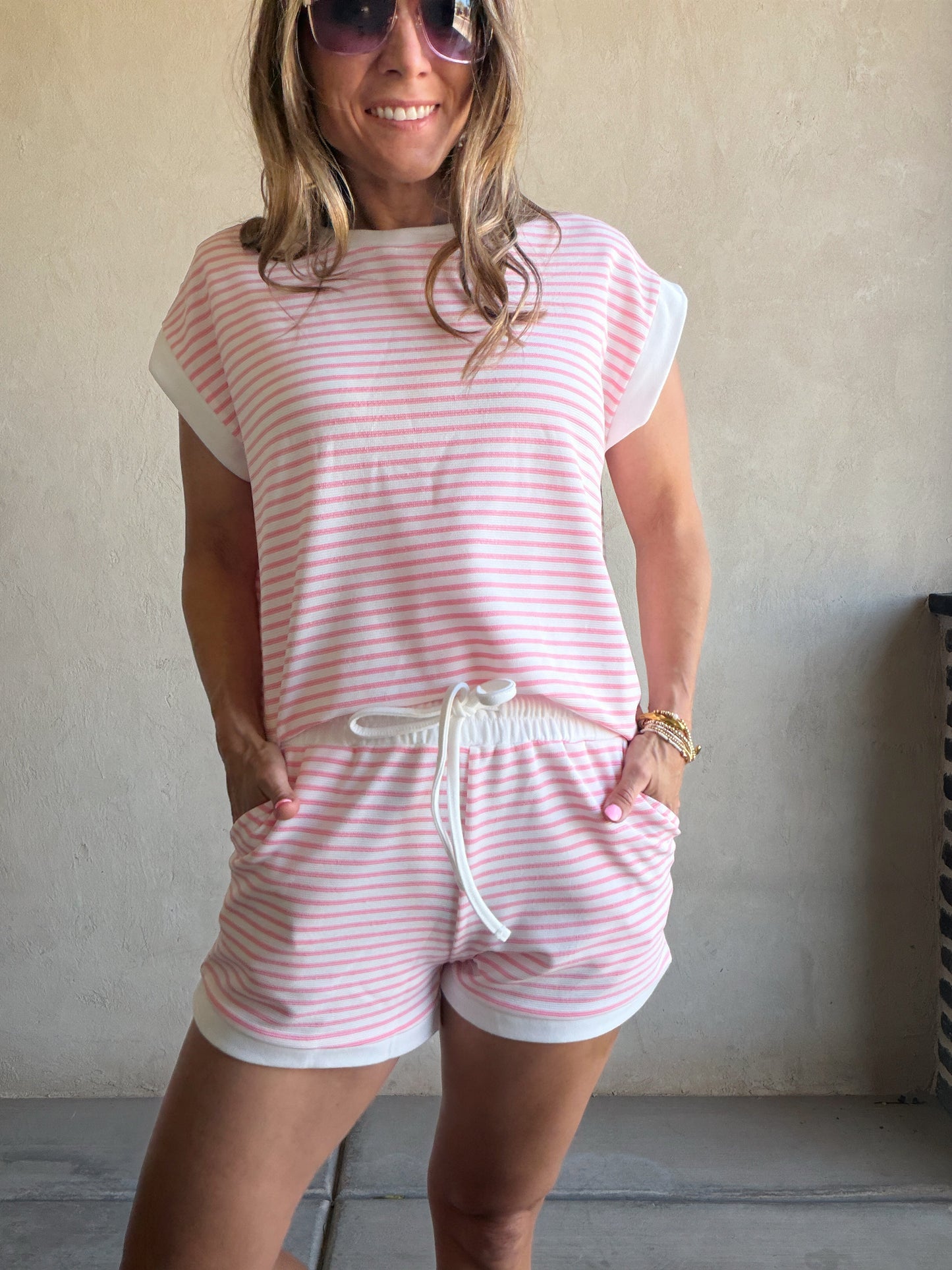 Gentry Striped Set in Pink