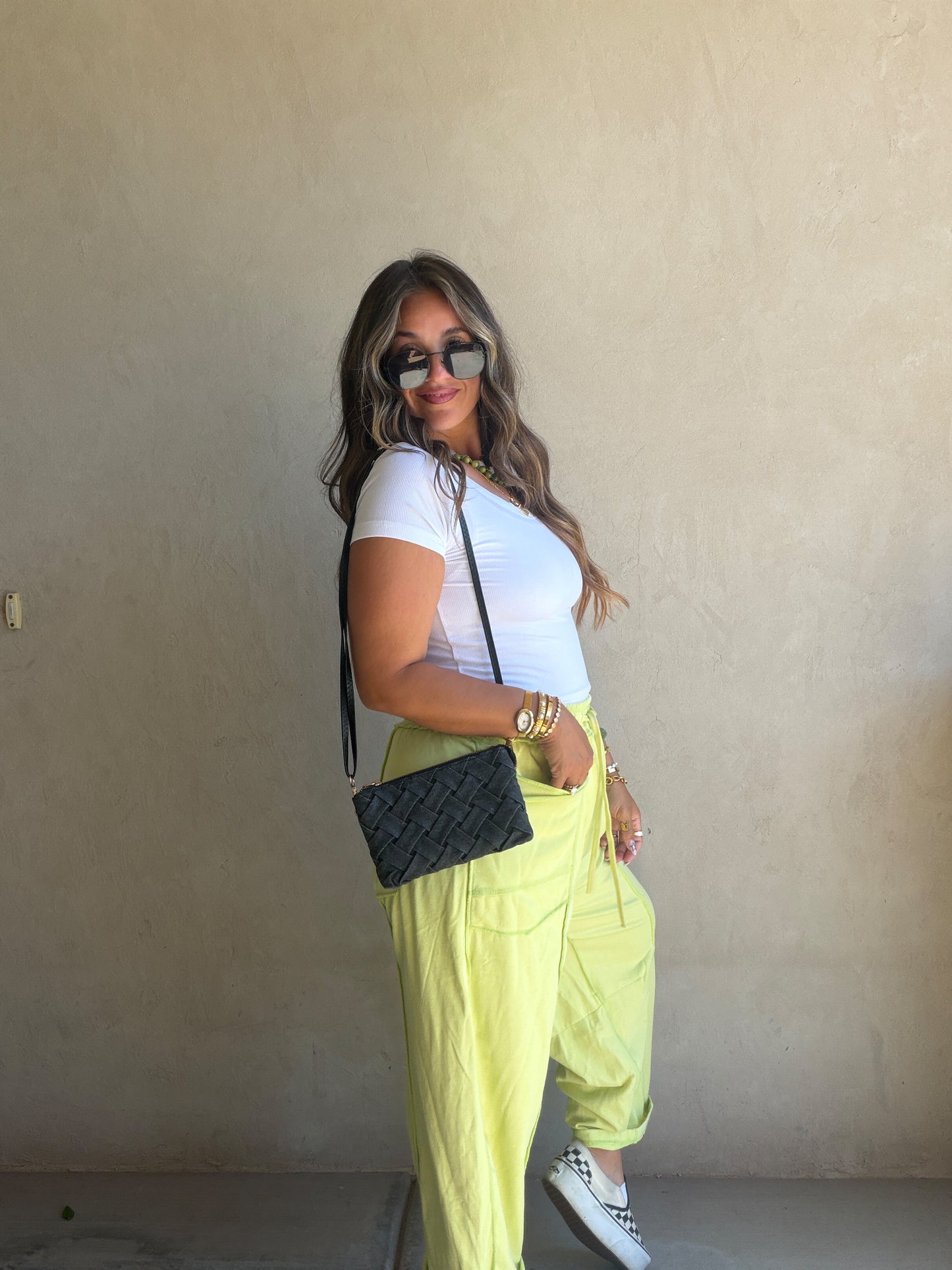 Heather Barrel Sweats in Citron