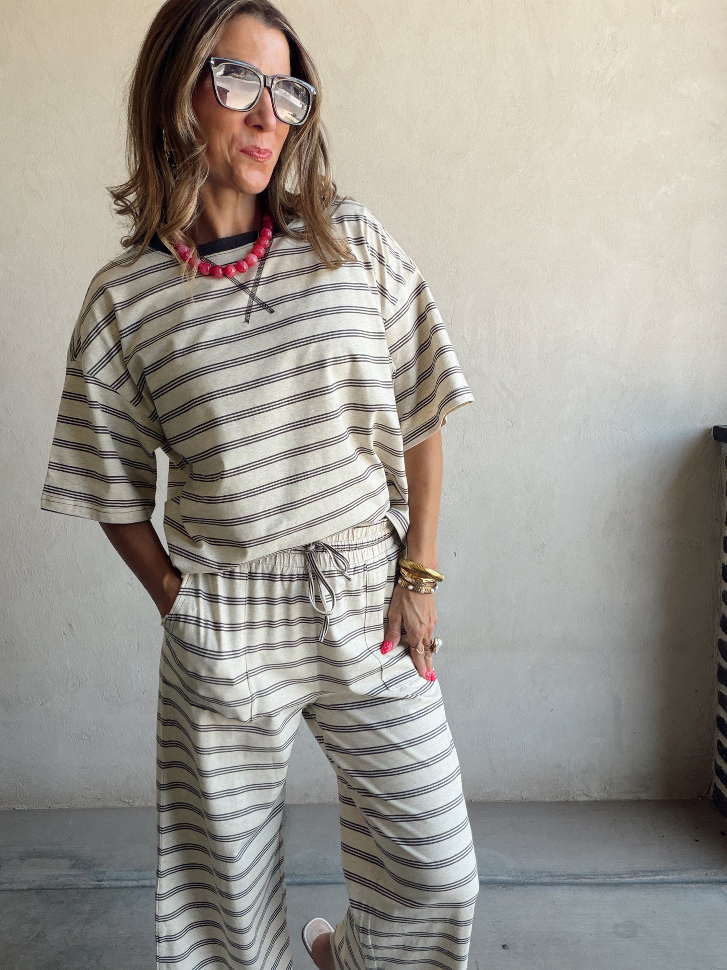 Josie Set in Oatmeal & Charcoal