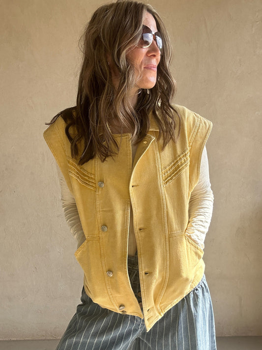Kelly Denim Vest In Sunshine