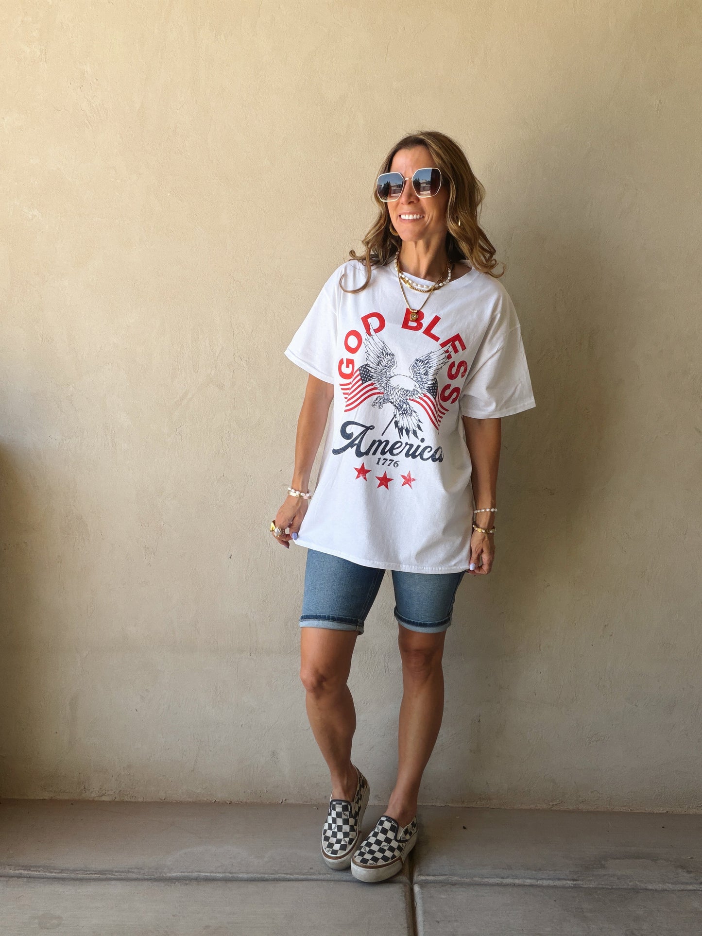 God Bless America Tee in White