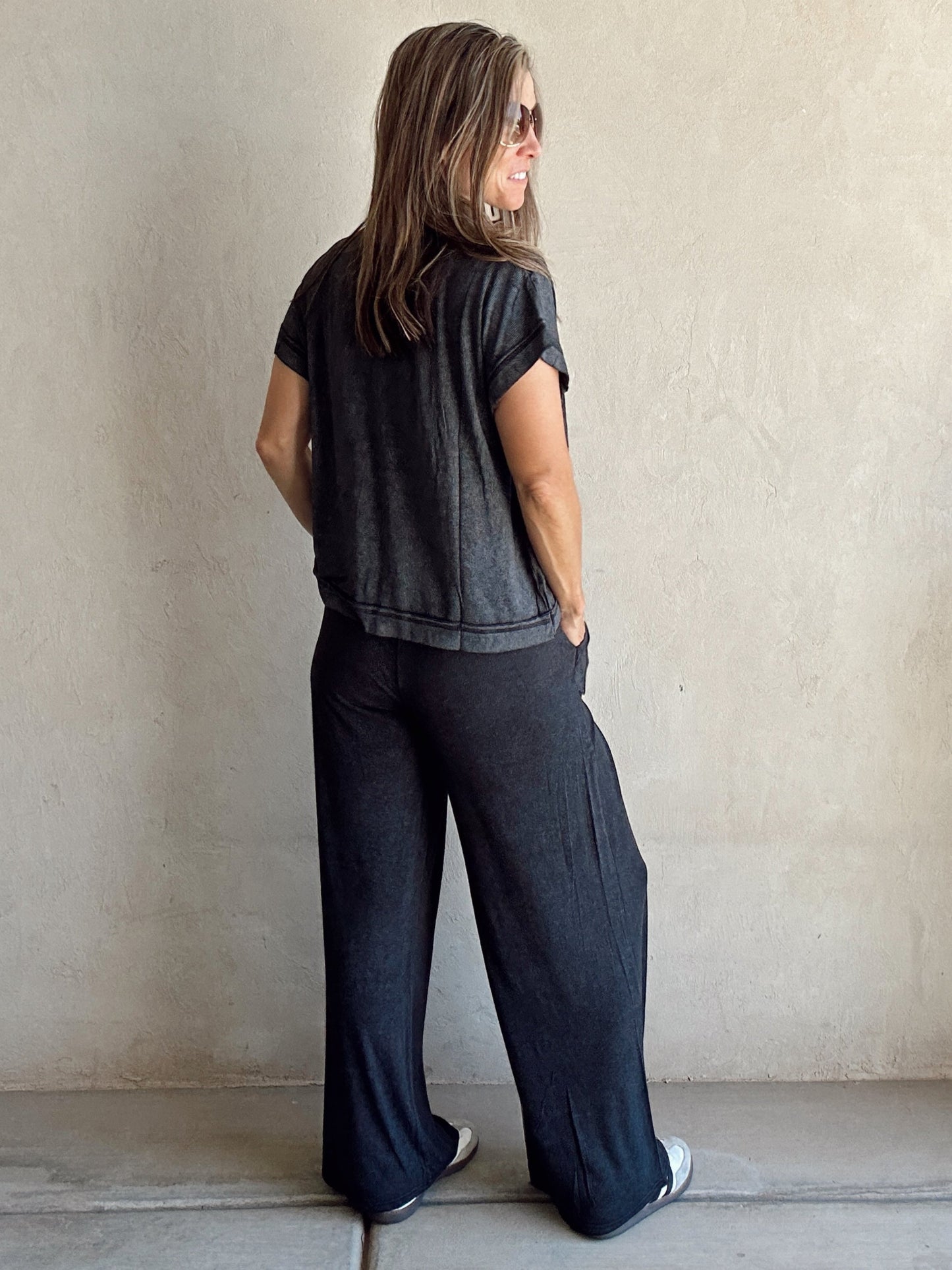 Jackie Ribbed Set in Black